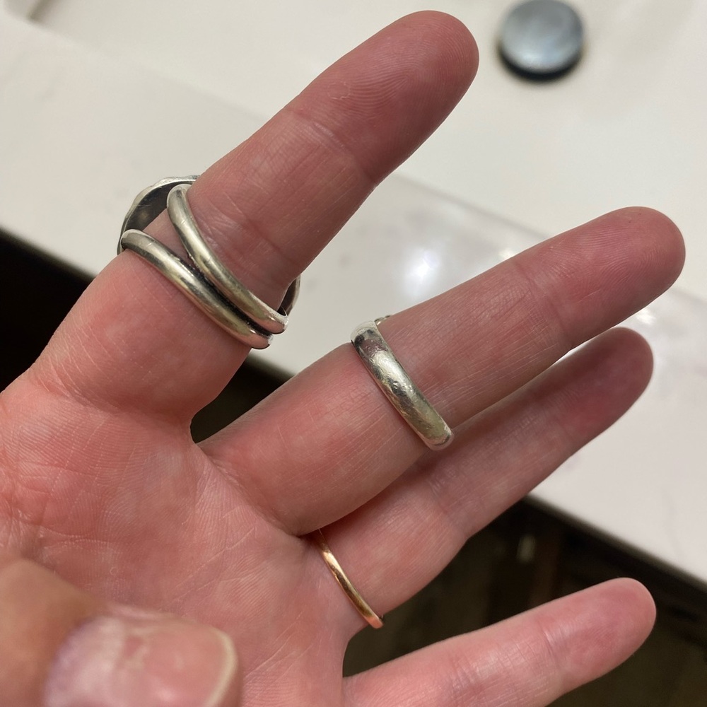 Turquoise And Silver Statement Ring Set - image 3